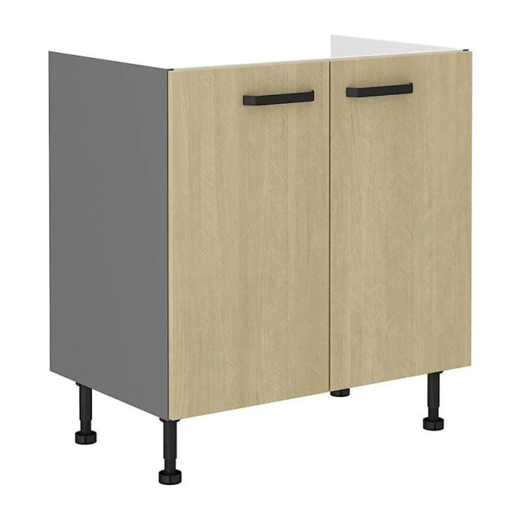 Meuble évier 80 cm anthracite MYRIAM à motifs géométriques stylés