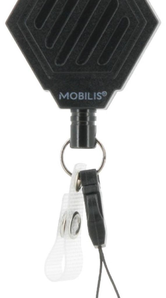 Mobilis 001392, Retractable hook, Jede Marke, Schwarz, 0,8 m, Kunststoff, Metall, Nylon, 1 Stück(e)