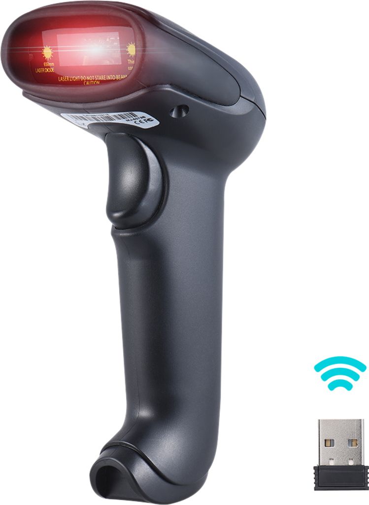 2.4G Wireless Handheld Barcode Bar Code Scanner Leser mit Empfänger USB2.0 Kabel für Supermarkt Bibliothek Express Company Retail Store Warehouse