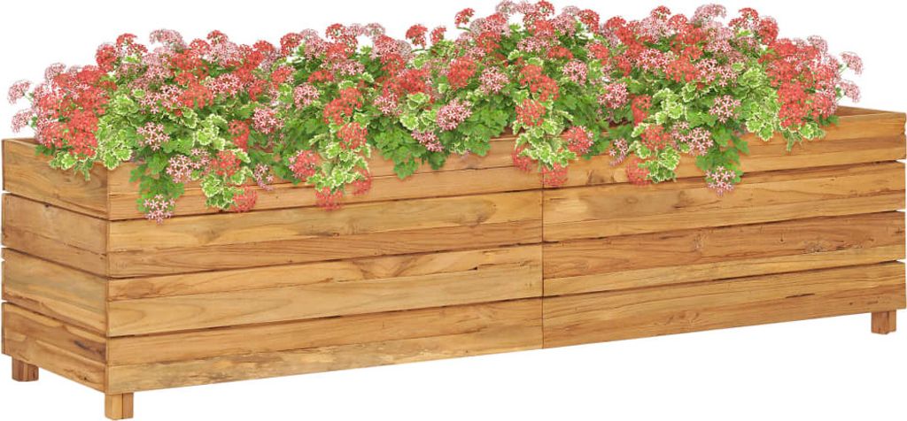 The Living Store Hochbeet 150x40x38 cm Massivholz Teak und Stahl