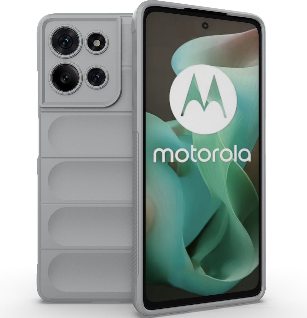 Handyhülle für Motorola Moto G75 Weich TPU Silikon Stossfest Anti-rutsch Hülle Grau