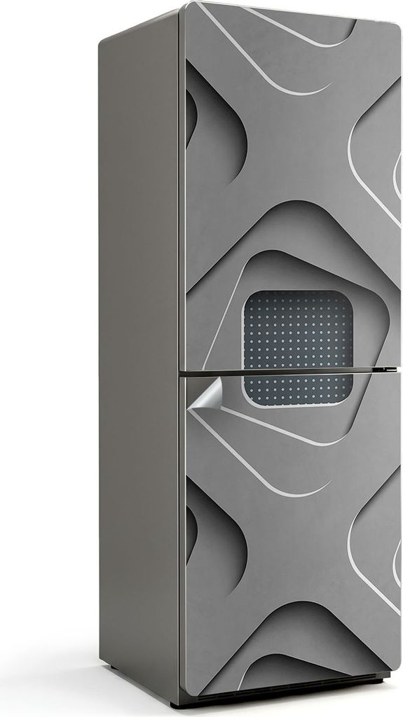 Abstraktes 3D-Muster – Kühlschrank Aufkleber – Klebefolie Kühlschrank – Kühlschrank Nachbildung – Kühlschrankfolie selbstklebend – K...