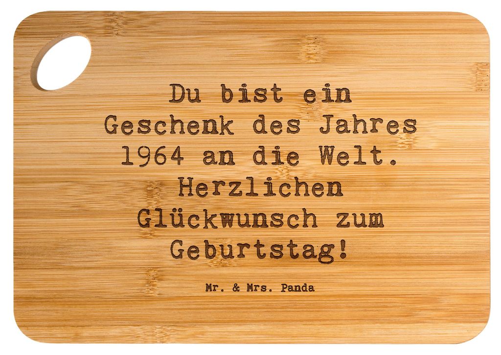 Mr. & Mrs. Panda Brett Spruch 1964 Geburtstag Geschenk - Transparent - Frühstücksbrettchen, Jahrgangsgeschenk, geboren, Geburtstagsgruß, Alter, ...