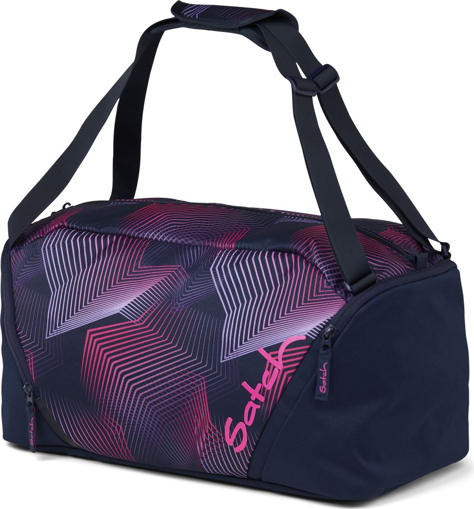 A studio shot of a duffel bag.