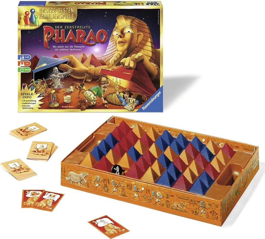 Le pharaon distrait : jeu de plateau avec figurines et pyramides 3D - 4