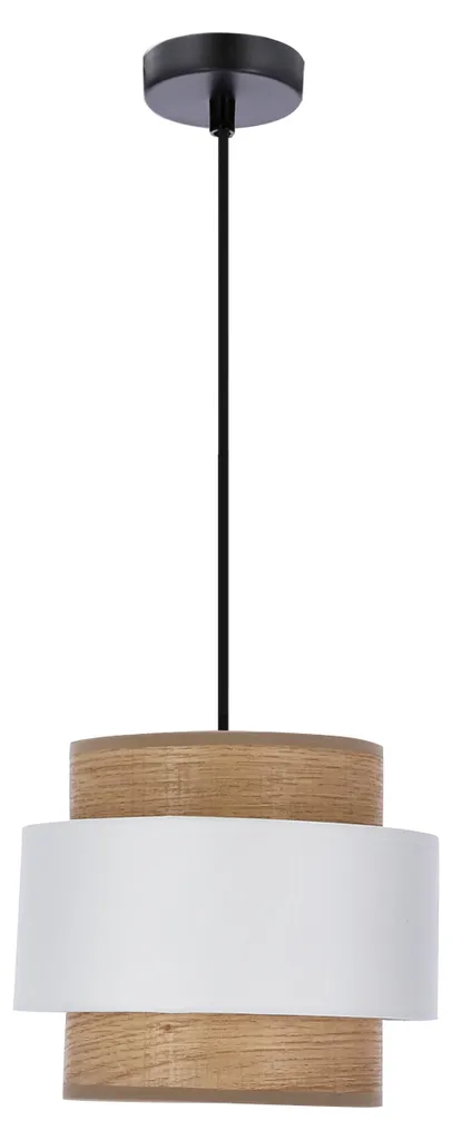 Suspension design blanc et bois noyer 100 cm Forni douille E27