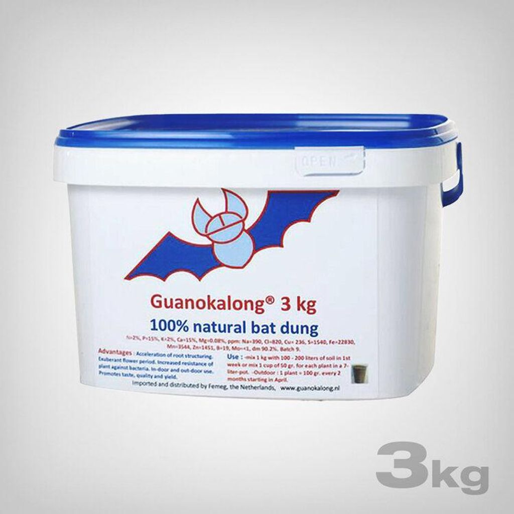 Organischer Fledermausguano Dünger 3 kg NPK 1-10-1 für Wachstum und Blüte