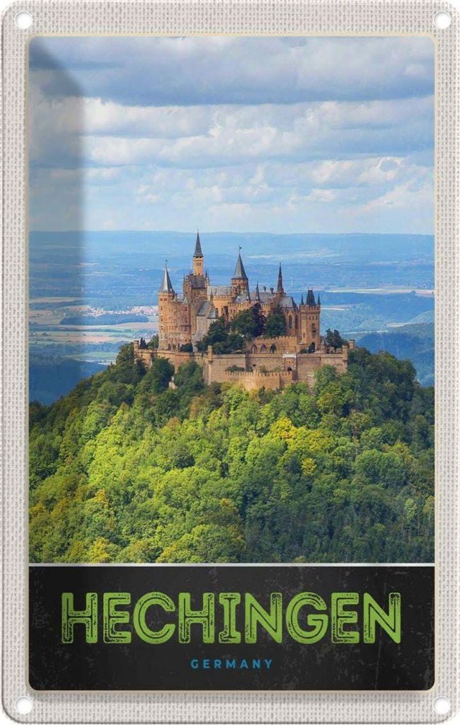 vianmo Blechschild 18x12 cm Hechingen Aussicht Burg Hohenzollener Bildmotiv Reisemotiv Abenteuer Reisen Urlaub