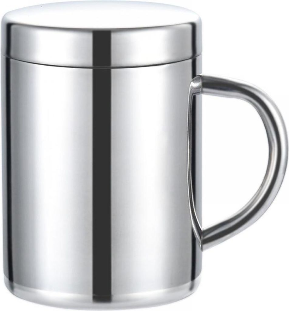 Doppelwandige Teetasse aus Edelstahl, isolierte Reise-Kaffeetasse mit Deckel