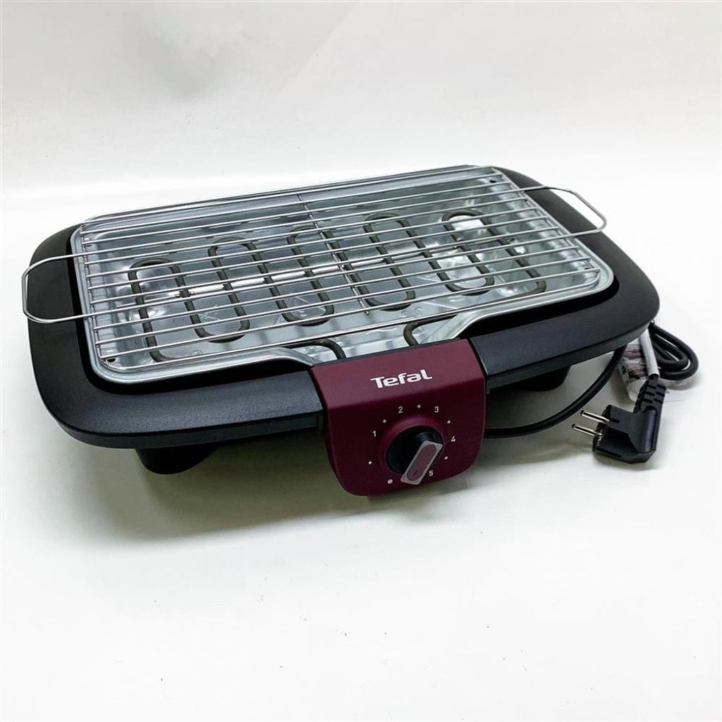 Tefal BG90E5 Easygrill Adjust Electric Table Grill 2300 Watt, 720 cm2 Grill Surface Black / Burgundy