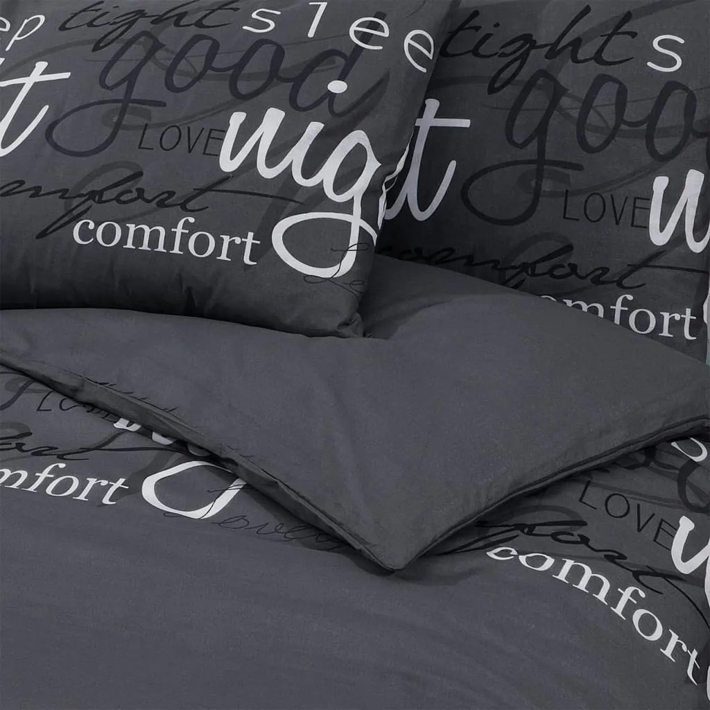 Set di biancheria da letto nera 155x220 cm in cotone