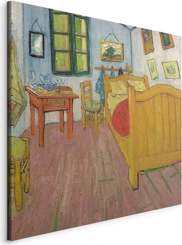 Vliesstoff Leinwandbild - The bedroom (Vincent Van Gogh) 70x70 cm Reproduktionen l-F-10792-b-a