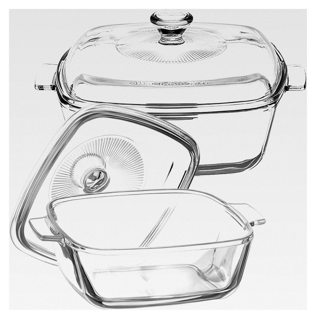 2er Set Auflaufformen mit Deckel und Griff, quadratische Glasbackformen für Ofen und Mikrowelle (0,8 L und 1,5 L)