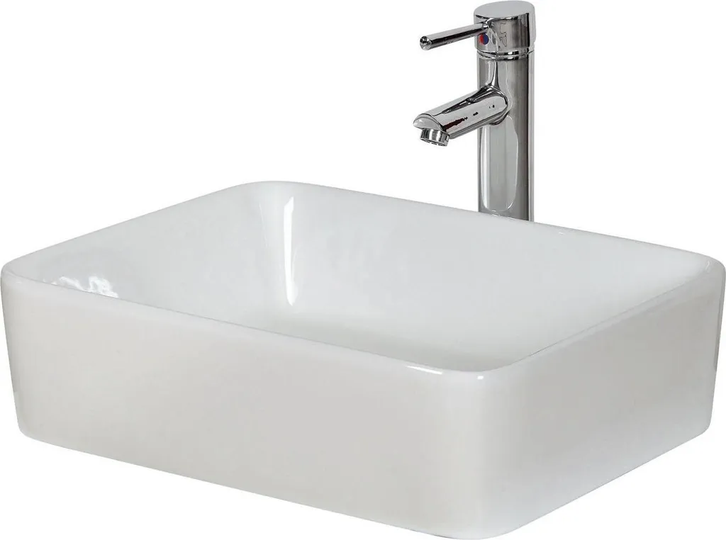 Lavabo appoggio L.48 x P.37 cm ceramica bianca SOLIA