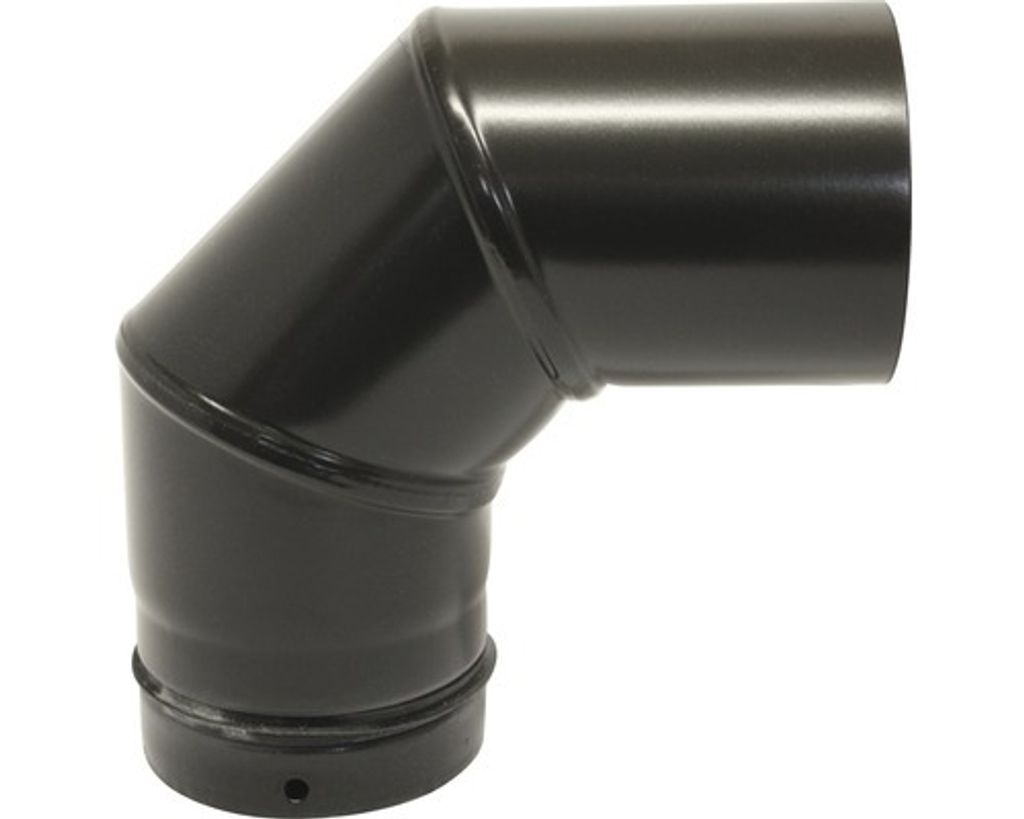Pellet-Ofenrohr-Bogen Ø100 mm 90° ohne Tür schwarz Produktbild 