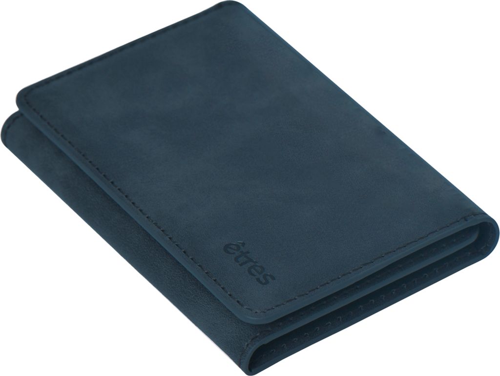 ETRES Magnetische Leder Geldbörse ohne Tasche für Smartphones Blau Unisize Techmade