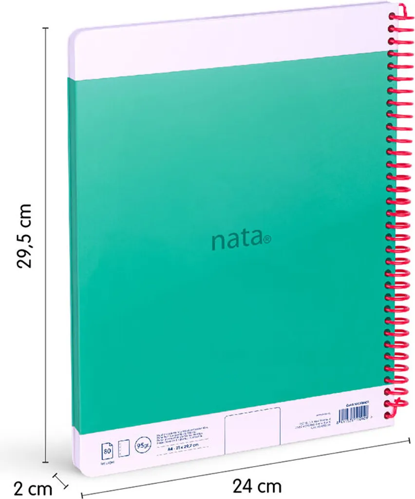 Bloc-notes A4 Milan Nata Couverture Rigide Transparente 80 Feuilles - 3