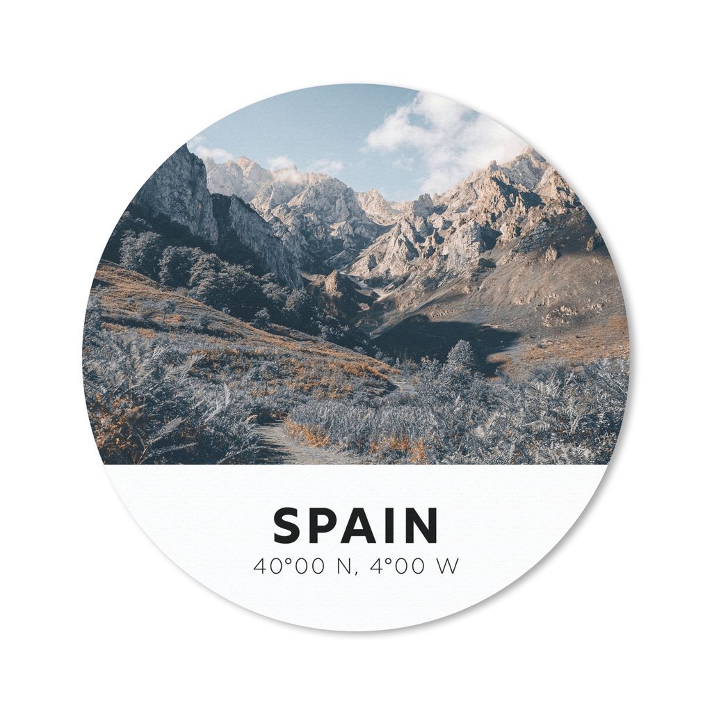 MuchoWow Mauspad Mousepad Spanien - Berge - Wolken 30x30 cm - Mousepads - Maus Mat - Pad - Mausunterlage - Tischunterlage - Schreibtischmatten