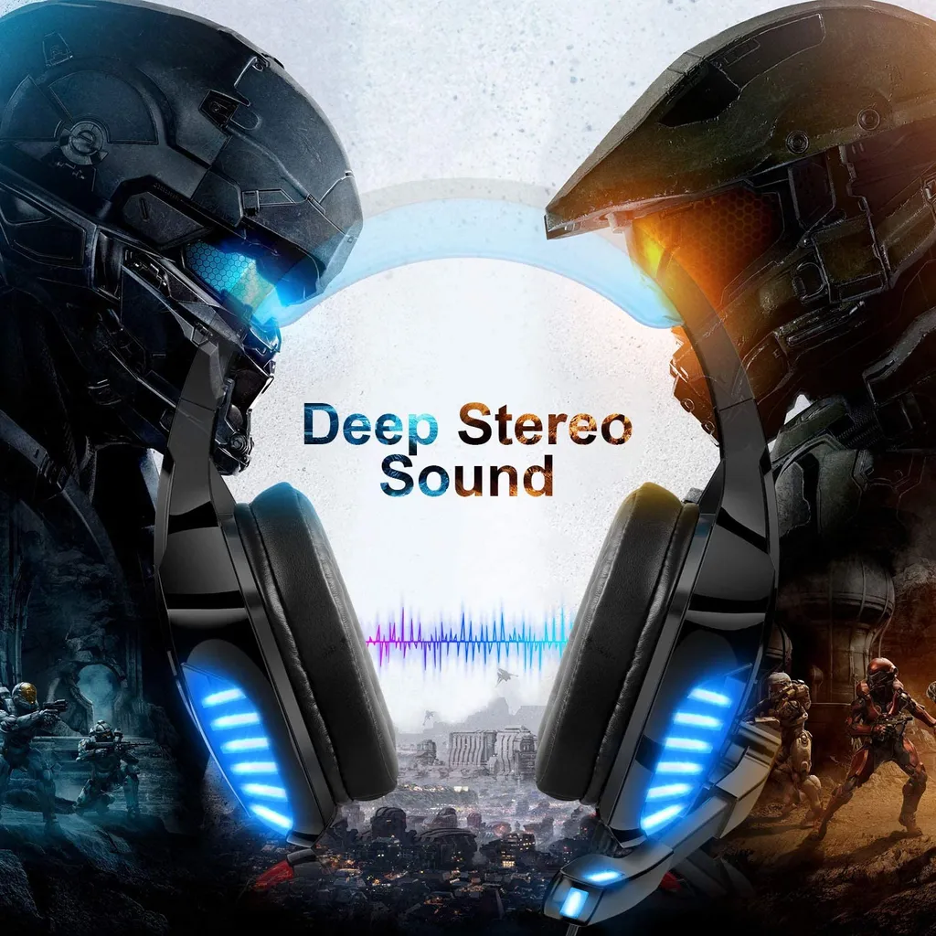 Casque de jeu pour immersion totale avec micro et prise jack bleue - 5