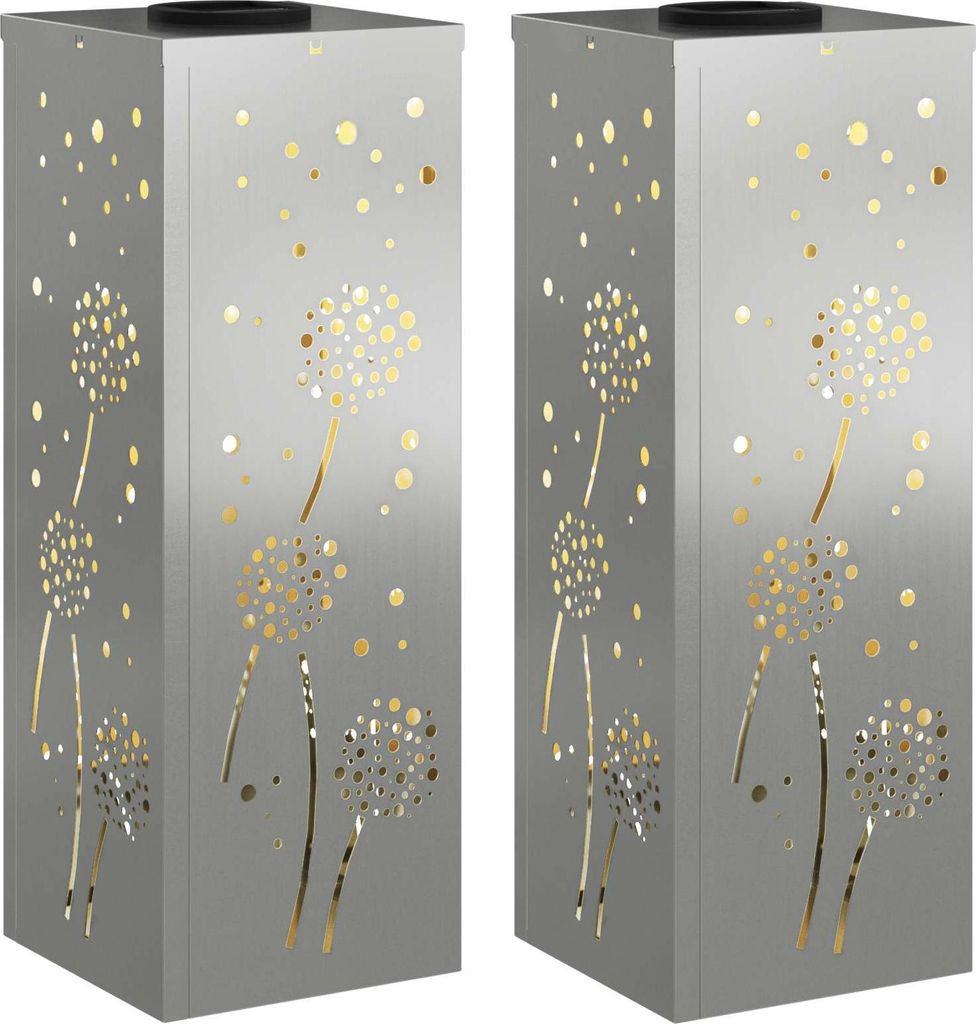 Solar LED Weg Licht 2 pcs Silber Galvanisiertes Stahl