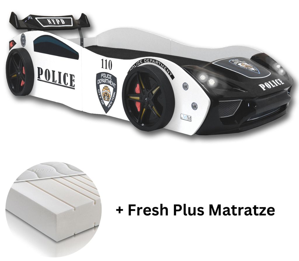 Autobett "Police" Spielbett für Kinder Produktbild 