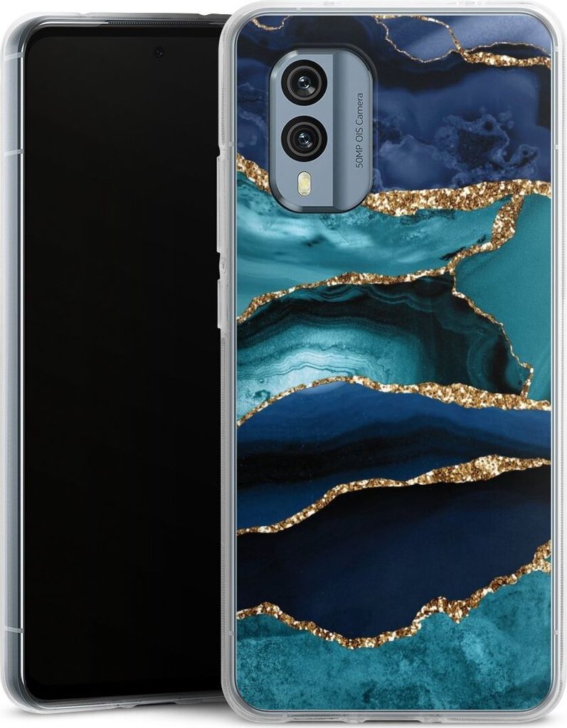 DeinDesign Handyhülle für Nokia X30 Silikon Hülle Case Smartphone Schutzhülle Glitzer Look Marmor Trends