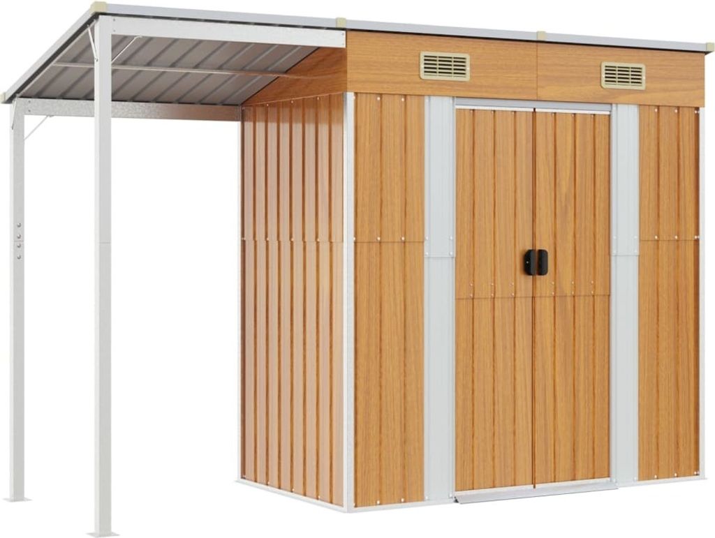 vidaXL Abri de jardin avec toit traînant brun clair Image du produit 