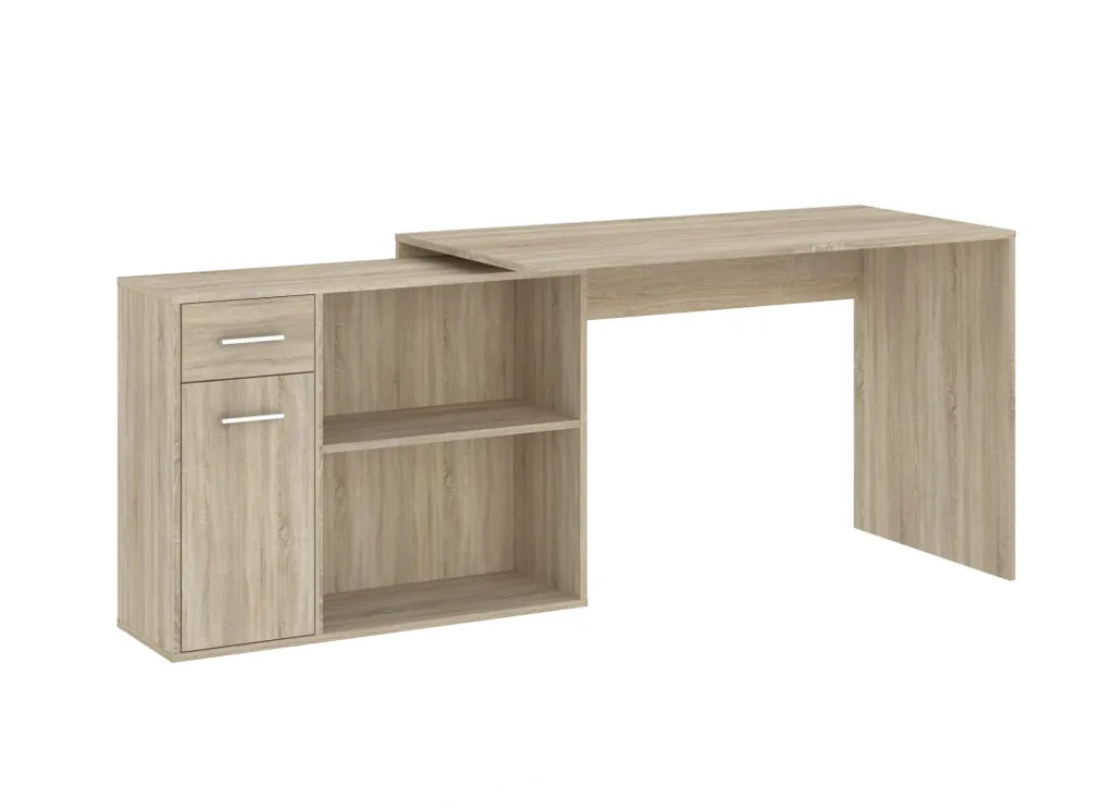 Bureau d’angle de télétravail WESLACO chêne sonoma idéal pour petit coin - 5