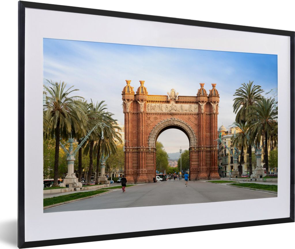 MuchoWow MuchoWow Gerahmtes Poster Hafen - Barcelona - Spanien 60x40 cm - Poster mit zchwarzem Bilderrahmen - Schlafzimmer - Plakat in Rahmen -...
