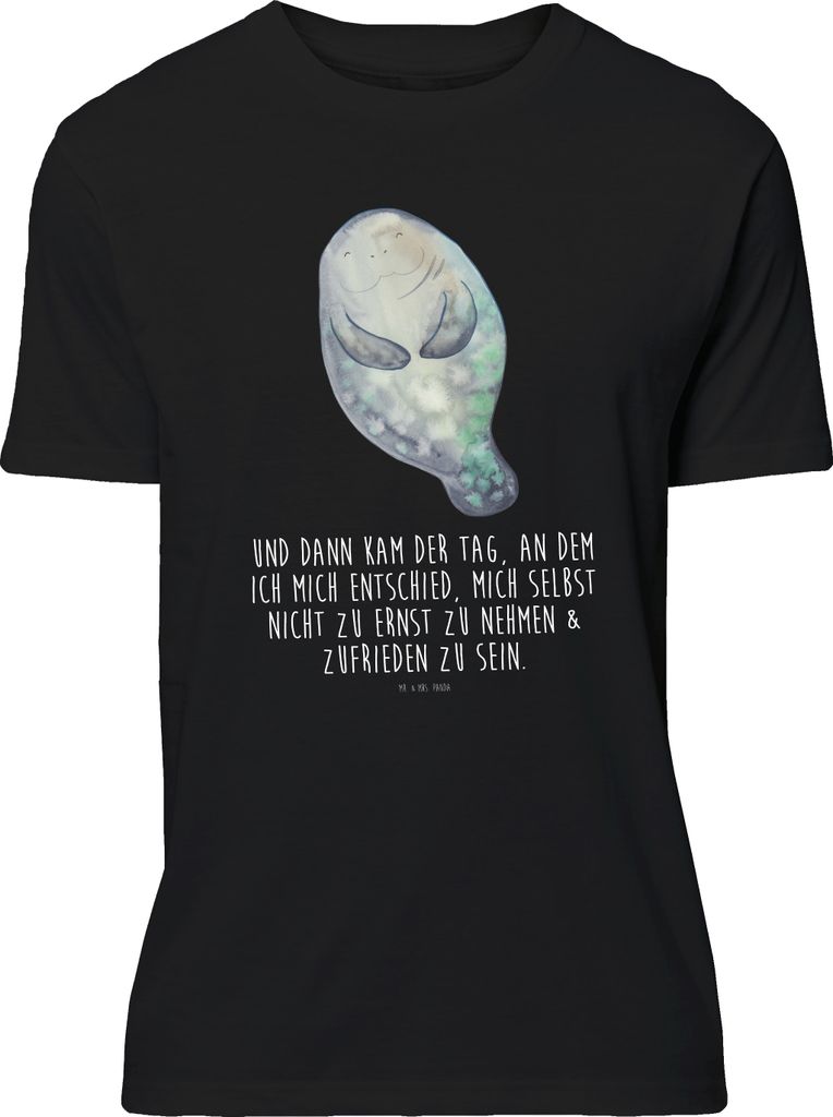 Mr. & Mrs. Panda Tshirt Seekuh Happy - Schwarz - Geschenk, Shirt, Zufrieden, Achtsamkeit, Jersey-Shirt, S T-Shirt, Freundin, oberteil, Meer, Respek...