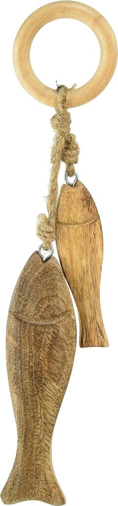 Maritime Dekofische aus Holz zum Aufhängen Handgeschnitzt