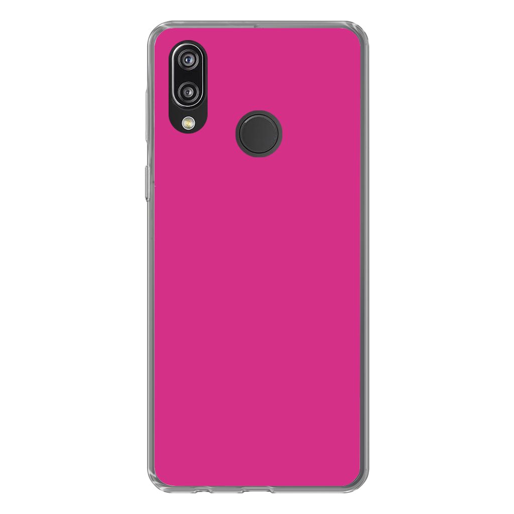 MuchoWow Handyhülle Schutzhülle Hülle für Huawei P20 Lite (2020) Fuchsia - Neon - Farben Silikon Softcase Handy Hülle - Kartenhalter