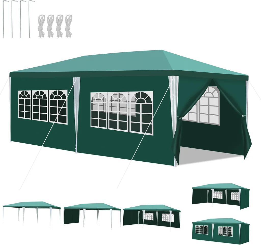 Gazebo per Feste 3x6m TolleTour Impermeabile: Tenda Party Verde