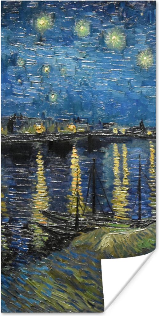 MuchoWow Poster Sternennacht über der Rhone - Van Gogh - Kunst 80x160 cm - Kinderzimmer