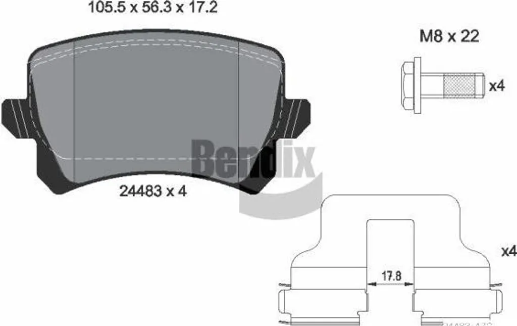 Plaquettes BENDIX BPD1082 haute endurance pour VW Passat et Audi Q3
