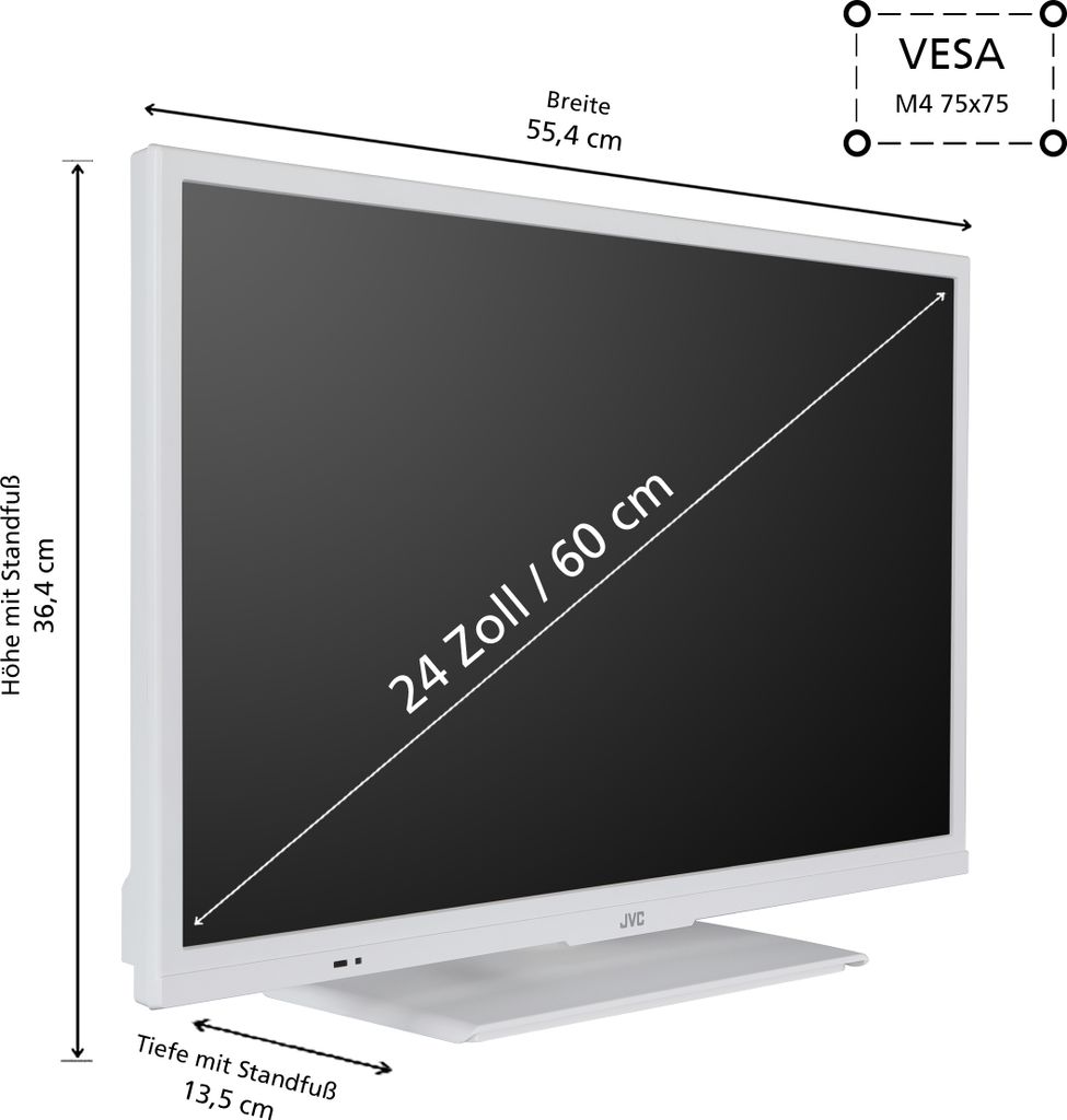 JVC LT-24VH5455W 24 Zoll Fernseher Smart TV Powered by TiVo Produktbild 3