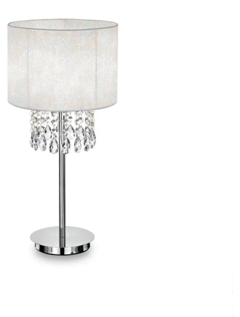 Lampe de table OPERA cristal blanche 1 ampoule - Luminaire de luxe chic