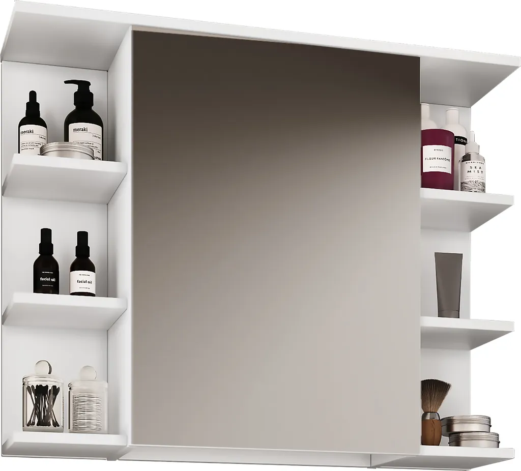 Specchiera Contenitore Bagno Zalo Bianco | 80x64cm Elegante e Pratico