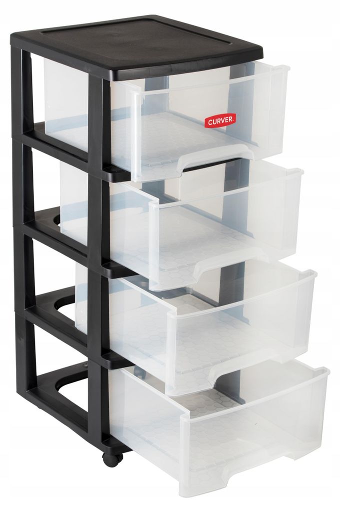 EDA STONE Tour de Rangement 3 Tiroirs PP Noir (010285) au meilleur prix sur
