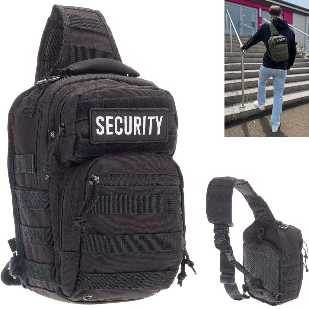 Rucksack Eingurt Tactical Backpack Daypack Schulterrucksack Eingurt Sling Body Bag KEANU US BW Army Angeln Paintball Softair Security Klett Schwarz