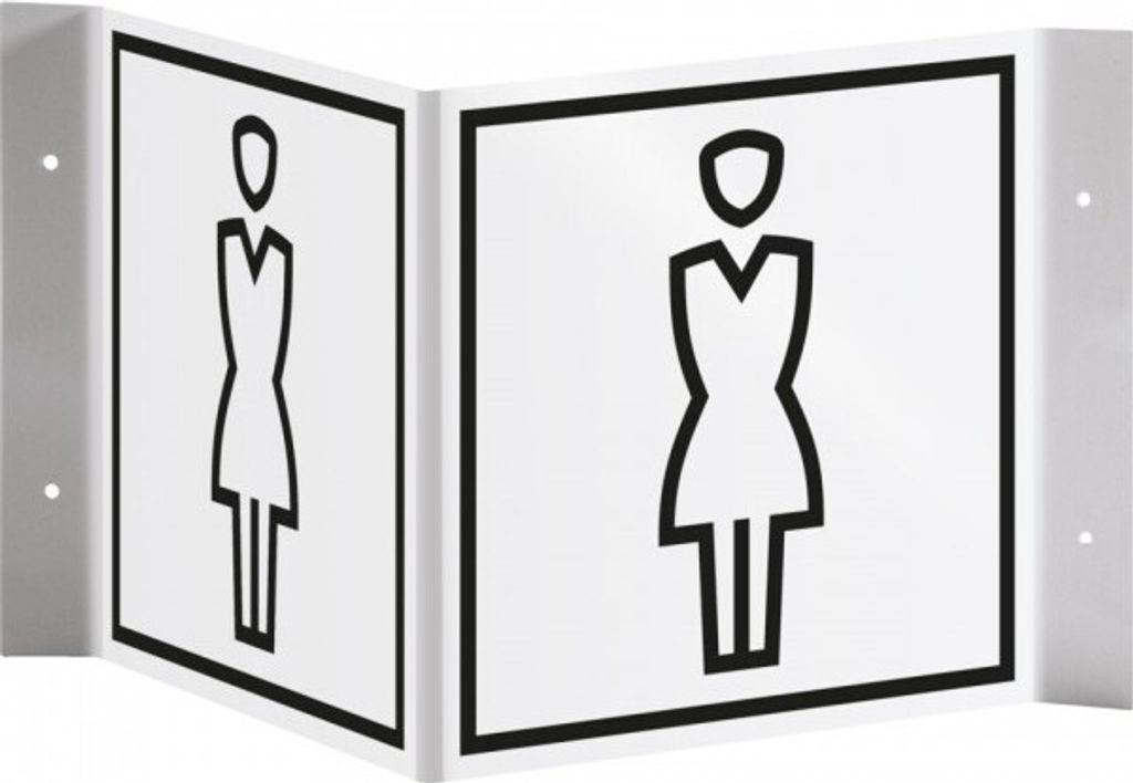 Dreifke Schild I Tür-Nasenschild Piktogramm WC Damen, Kunststoff, 150x150mm