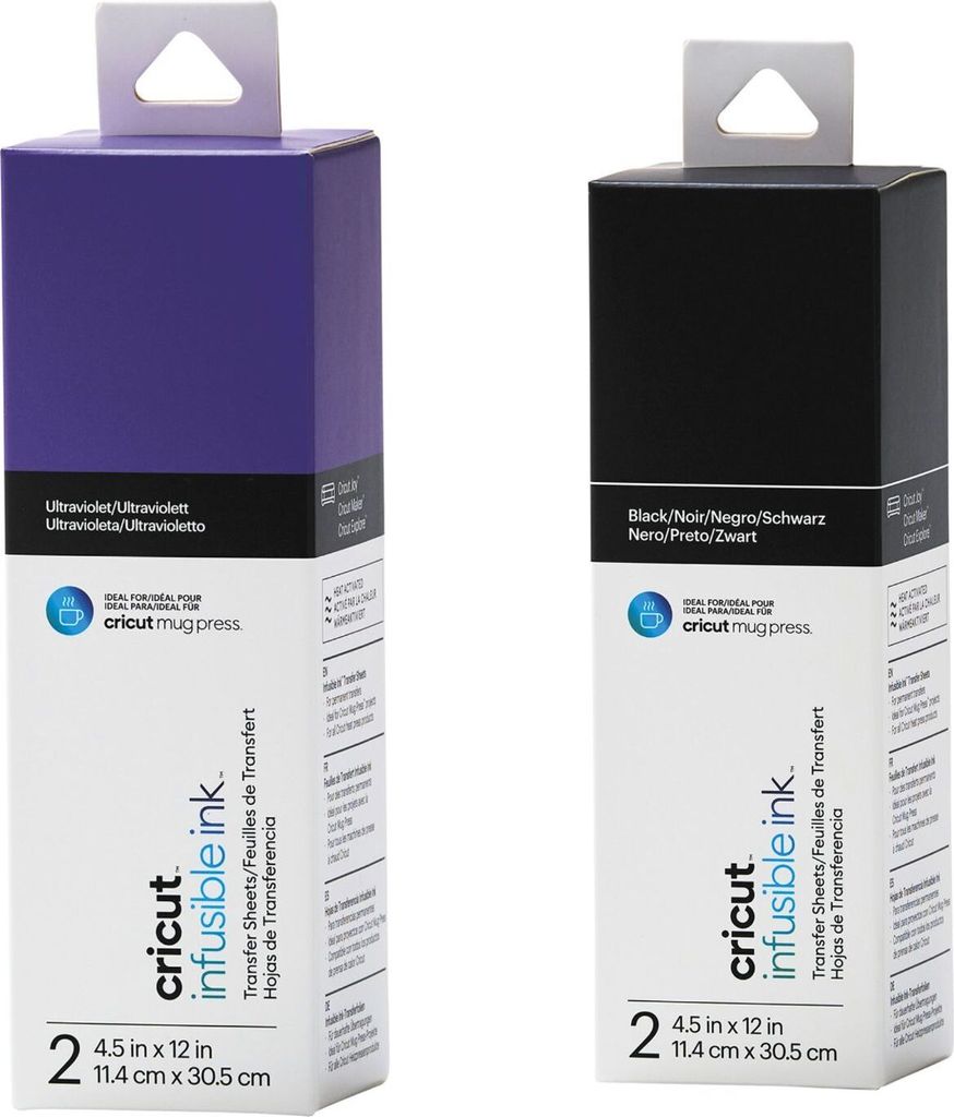 4 Transferfolien für Mug Press - Violett + Schwarz