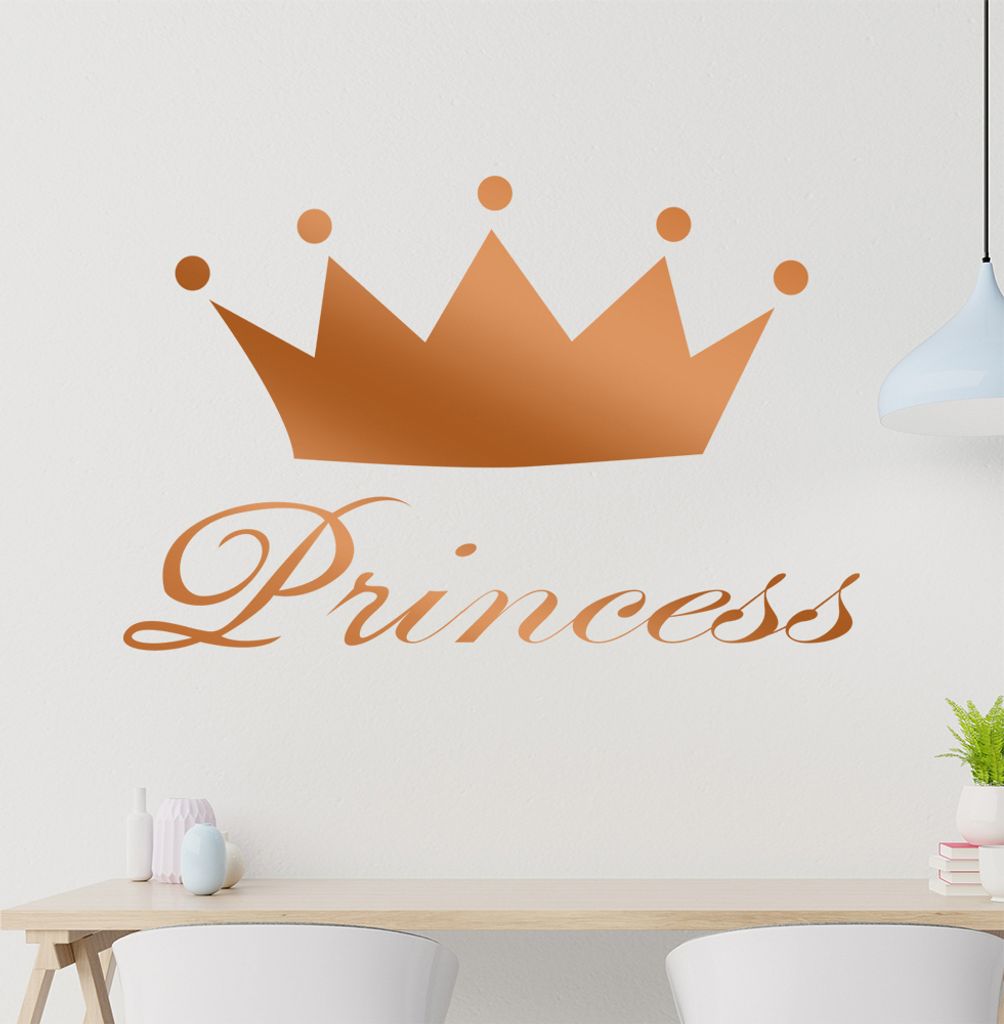 Princess Wandtattoo in 6 Größen - Wandaufkleber Wall Sticker - Dekoration, Küche, Wohnzimmer, Schlafzimmer, Badezimmer