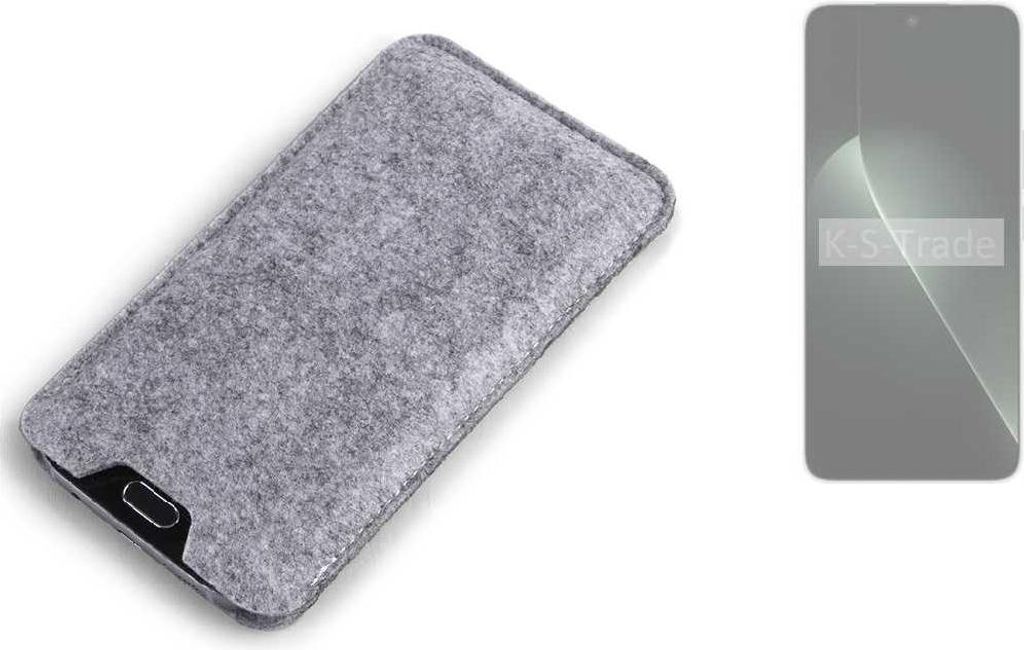 K-S-Trade Filz Handyhülle kompatibel mit Honor GT Schutzhülle Filztasche Filz Tasche Case Sleeve Handy Hülle Filzhülle grau