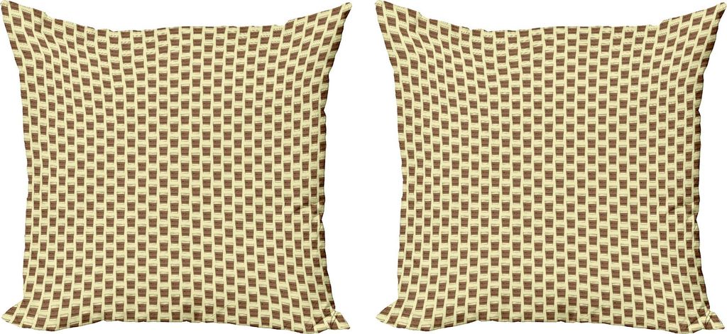 ABAKUHAUS Kaffee Kissenbezug Set (2Stück), Illustration von nehmen Kaffeetasse mit Papphalter mit Bohnen-Beschriftung weg, 40 x 40 cm, Umbrabraun ...