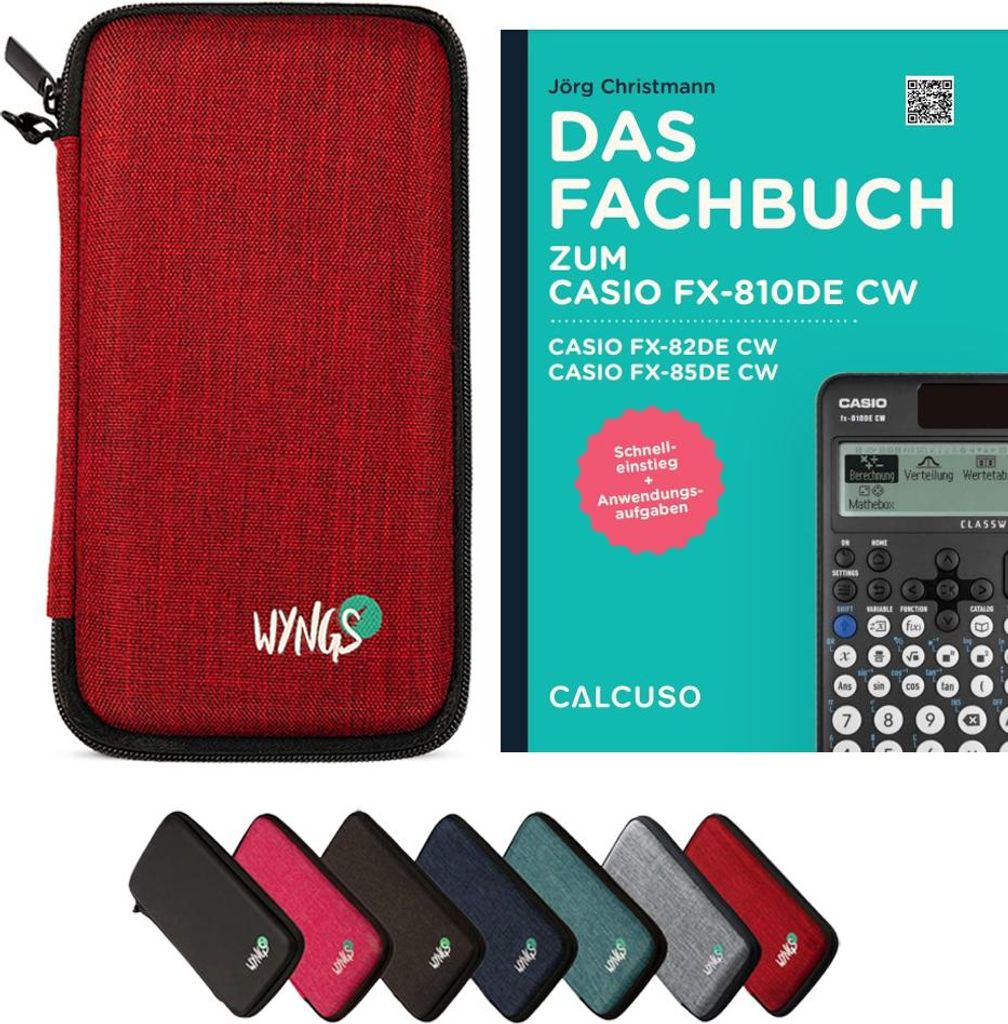 CALCUSO Zubehör Standardpaket Rot kompatibel für Taschenrechner Casio FX-85DE CW