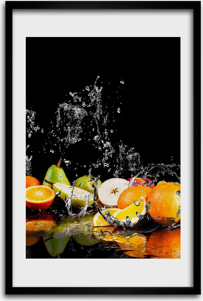 Bild - Bilderrahmen - 40 cm x 60 cm - MDF - Rahmen - Wandkunst - Früchte