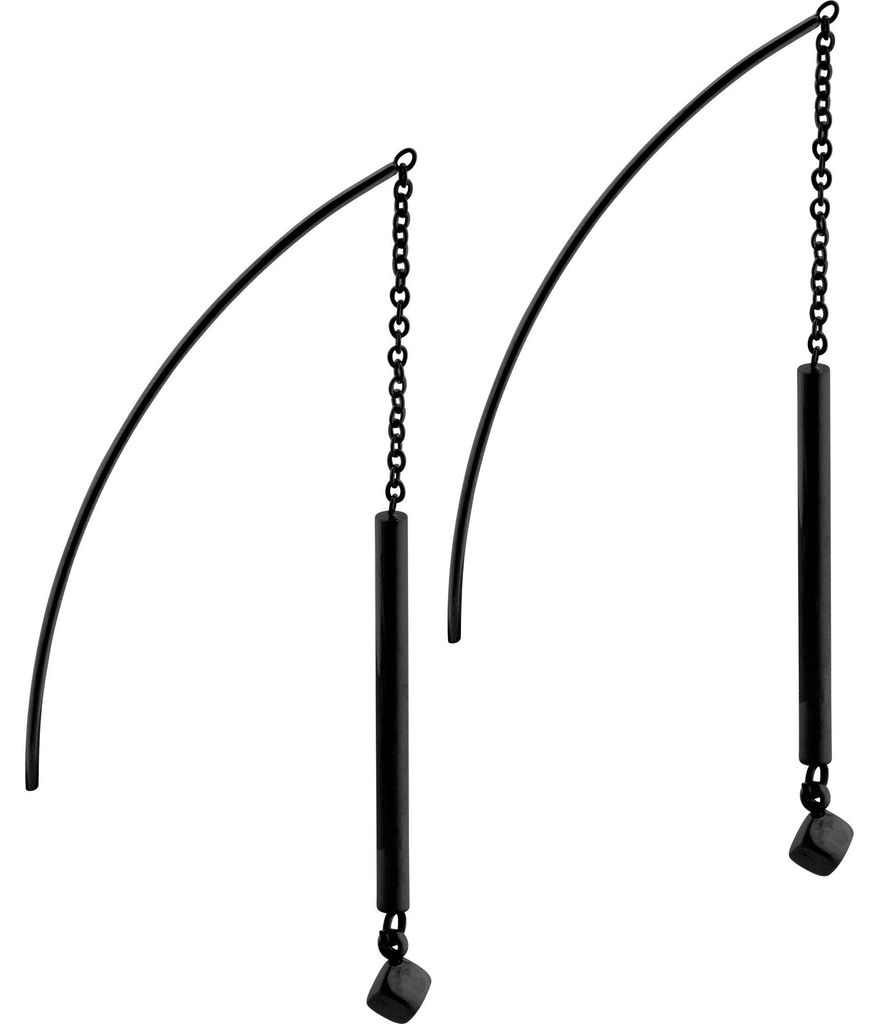 Chirurgenstahl Ohrring Kette STANGE + WÜRFEL