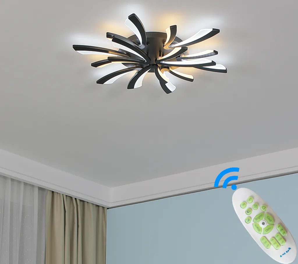 Lampada Soffitto LED 90cm Nera Dimmerabile XW062-9 per Salotto - 1