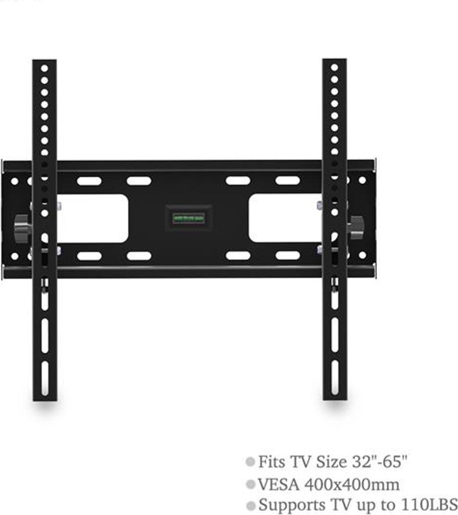 FORSMANO TV Wandhalterung, für 32-65 Zoll, mit Wasserwaage, 50kg Tragkraft, max. VESA 400x400, ±10° Neigefunktion, für Büro, Konferenzraum, Wo...